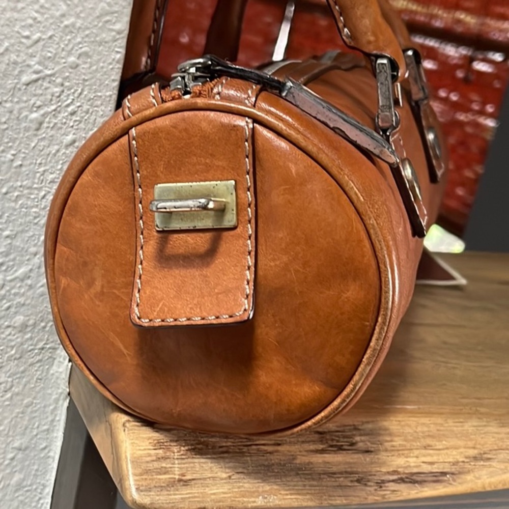 Vintage Michael Kors Tan Leather Barrel Satchel - Picture 5 of 15